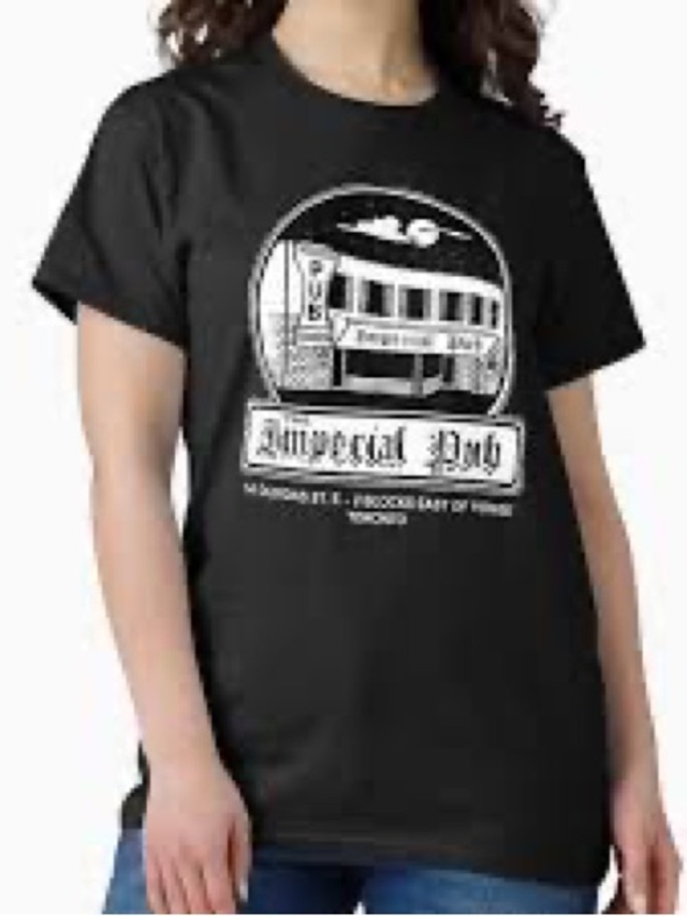 ♠️5/$25'Imperial Pub' Black Graphic T‑Shirt-Toronto Landmark-NWOT